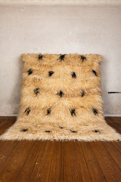 Fluffy Shaggy Teppich b/w